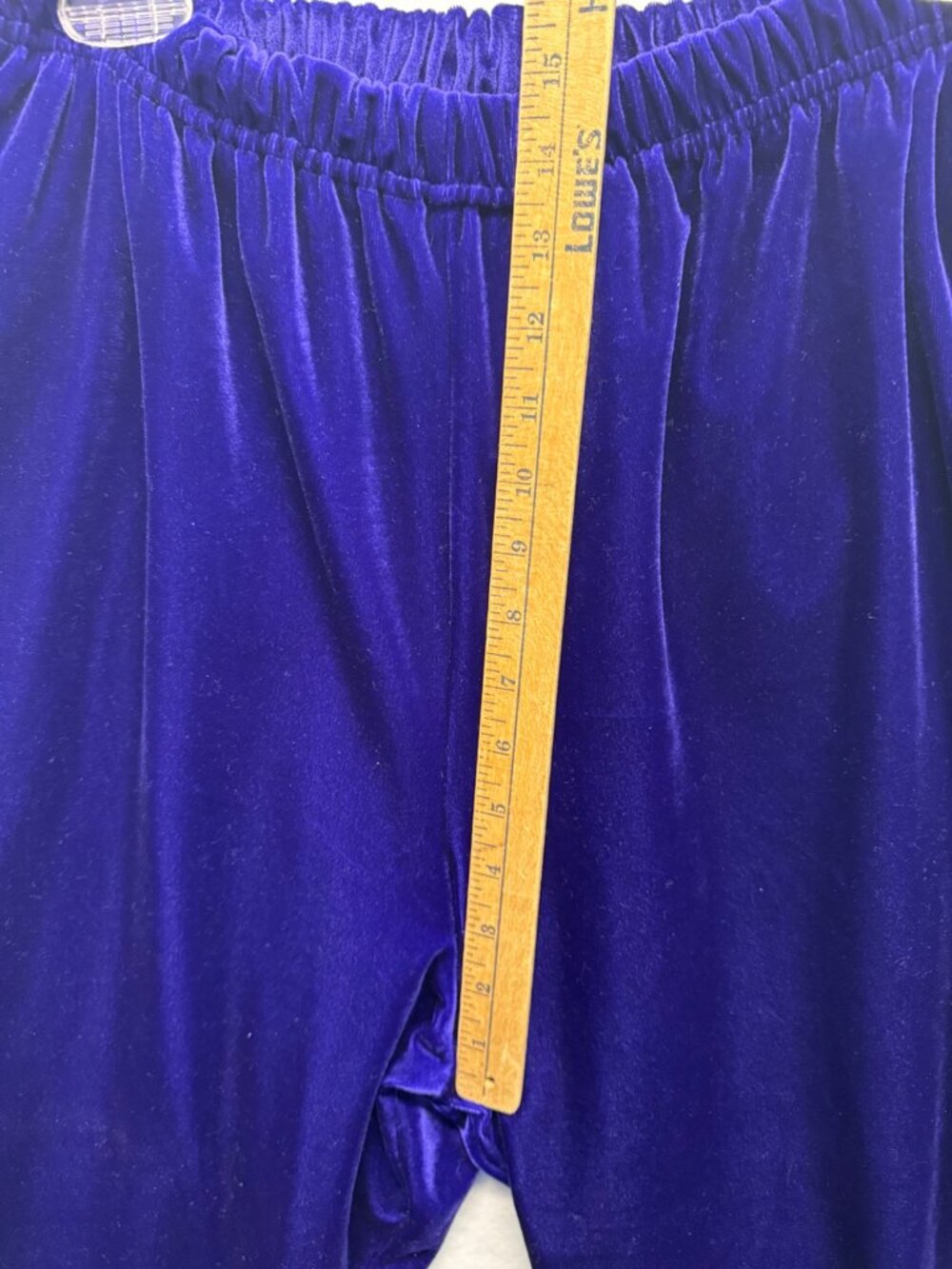 Vintage Diane von Fürstenberg Purple Velvet Elastic Waist Pants M - Picture 5 of 8